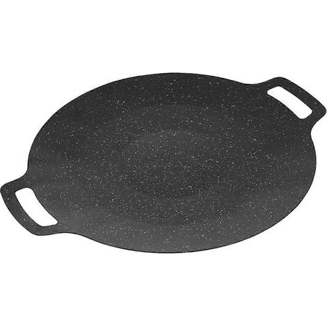 Grillpfanne Für Den Außenbereich, Campingpfanne Aus Edelstahl, Offene Pfanne – 36,00 X 30,00 X 3,00 Cm – Schwarz