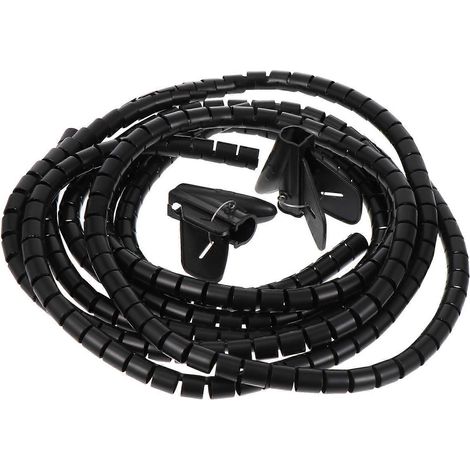 Set Mit 2 Kabelkanälen, Zuschneidbar Und Einfach Selbst Zu Montieren, Robust, 2 M Lang. – 200 X 1,4 Cm – Schwarz