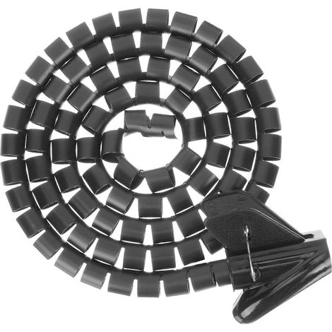 Spiralgewickelter Kabelmanagementschlauch, Flexibler Drahtwickelschlauch, Spiralschlauch – 150 X 2 Cm – Schwarz