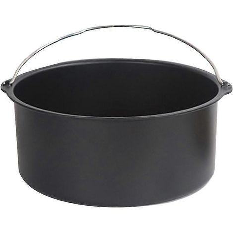 Kuchenkorb Für Heißluftfritteuse, Backzubehör, Küchenhelfer Für Kuchen- Und Dessertformen (schwarz, 18 Cm) – 17,7 X 17,7 Cm – Schwarz