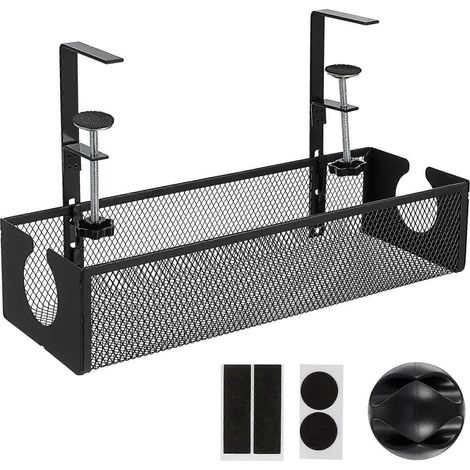 Kabelmanagement Für Unter Den Schreibtisch, Kabelorganizer, Kabelablage Aus Metall Für Die Verwendung Unter Dem Schreibtisch, Für Das Homeoffice – 34,00 X 12,00 X 7,50 Cm – Schwarz