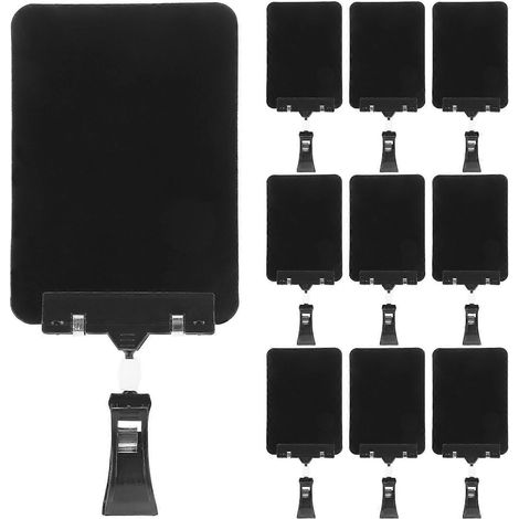 Set Mit 10 Preisauszeichnungsständern Für Supermärkte Inklusive Clips, Werbe- Und Promotionsständer – 24,00 X 10,00 X 2,30 Cm – Schwarz