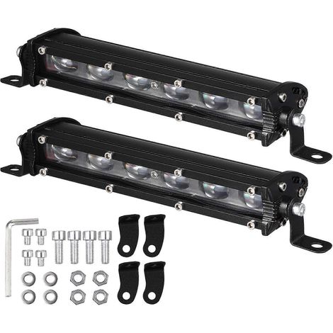 Set Mit 2 Led-lichtleisten Für Die Außenbeleuchtung Von Autos Und Arbeitsscheinwerfer Für Transporter – 22,6 X 5 Cm – Schwarz