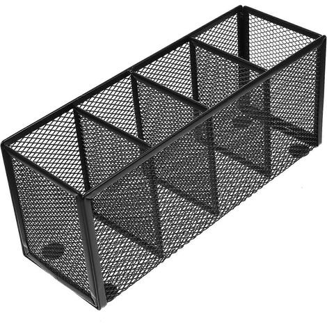 Stiftehalter Aus Metallgitter, Schreibtisch-organizer, Aufbewahrungsbox Für Bürobedarf – 22,5 X 9,5 X 8 Cm – Schwarz