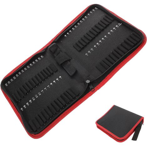 Werkzeugtasche Aus Oxford-gewebe Für Schraubendreherbits, Kleines Etui Für 55 Bits. – 22,8 X 17,5 Cm – Schwarz