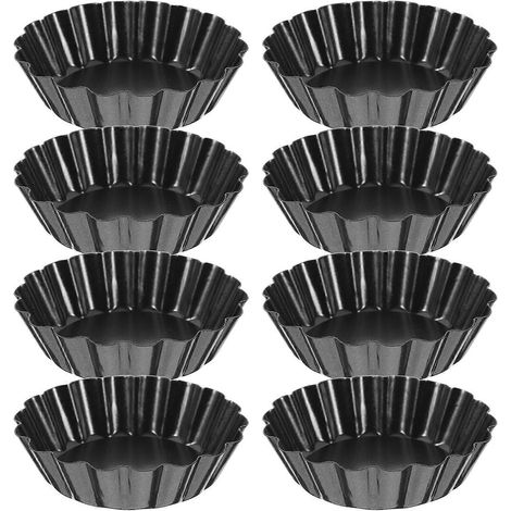 Mini-törtchenformen Mit Herausnehmbarem Boden Für Moussetorten Und Desserts – 8,00 X 8,00 X 2,00 Cm – Schwarz