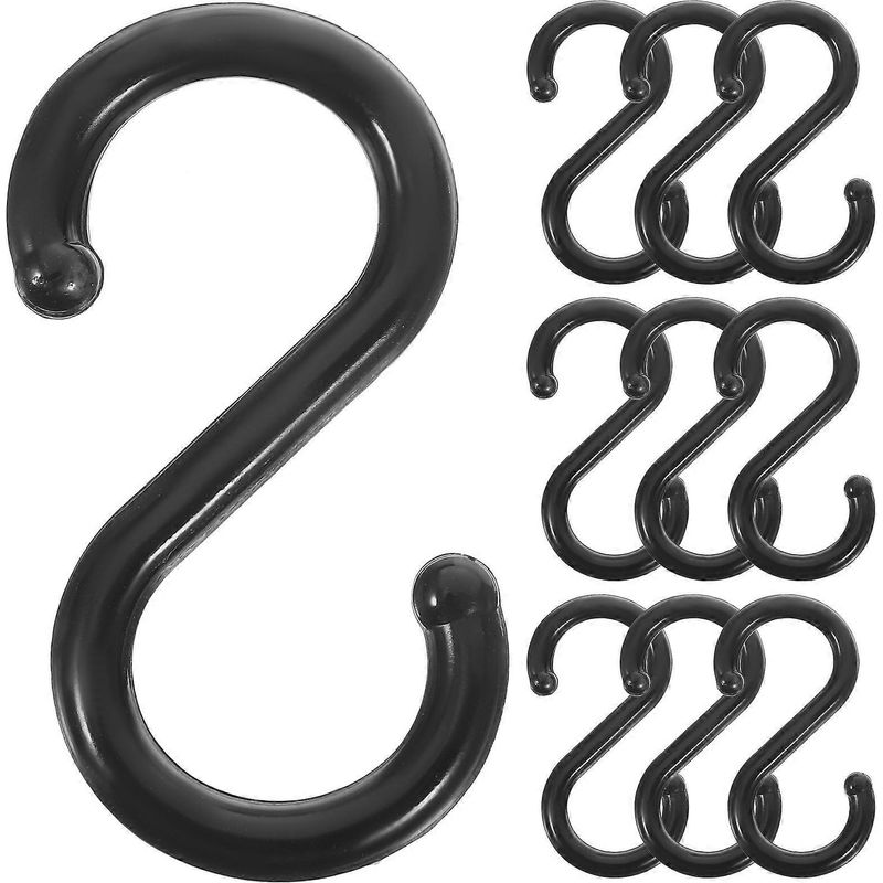 100er-packung S-förmige Haken, Kunststoff-aufhängehaken, Handtuchhalter Für Bad Und Küche – 5,60 X 2,80 X 0,50 Cm – Schwarz