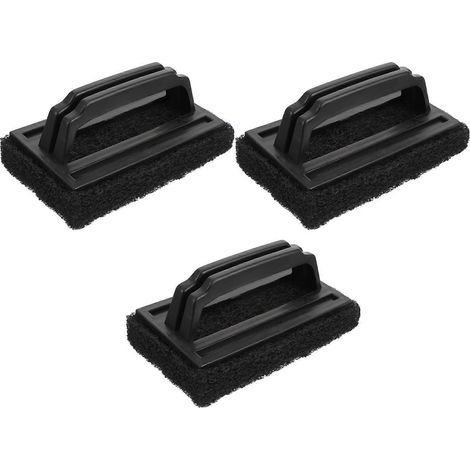 Set Mit 3 Grillreinigungsbürsten, Tragbaren Schwämmen Und Handbürsten. – 15,00 X 9,00 X 6,00 Cm – Schwarz