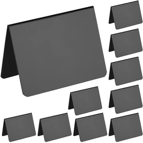 Set Mit 10 Abwischbaren Und Wiederverwendbaren Schreibtischtafeln Zur Dekoration Und Für Notizen Im Geschäft. – 12,70 X 10,00 X 5,00 Cm – Schwarz