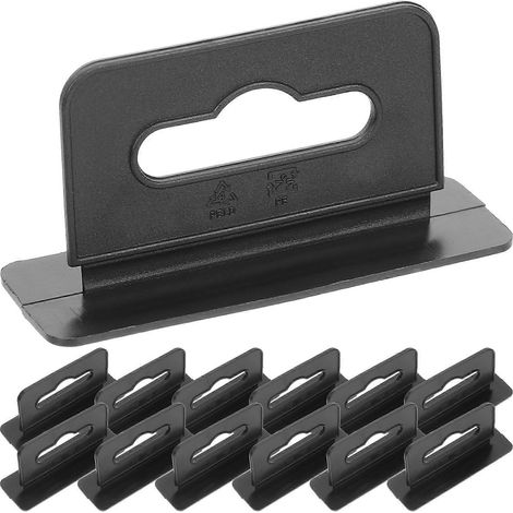 Packung Mit 200 Klebehaken Für Displays, Mehrzweckhaken Für Etiketten Im Einzelhandel – 5,8 X 2,8 Cm – Schwarz
