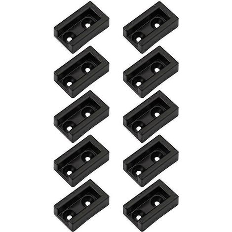 Set Mit 10 Kleiderstangenhalterungen Für Kleiderschrank/schrank, Inklusive Sitz Und Rohrhalterung. – 4,00 X 2,40 X 1,00 Cm – Schwarz