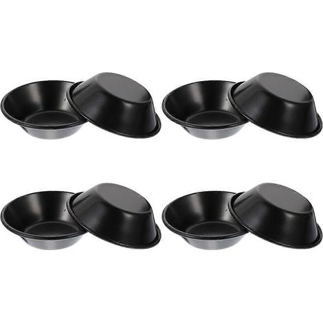 Eierkuchenform Aus Kohlenstoffstahl (8 Stück) – 8,00 X 8,00 X 2,40 Cm – Schwarz