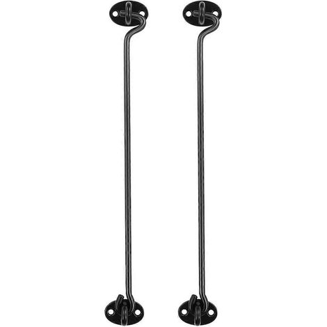 Doitool Set Mit 2 Eleganten Bronzefarbenen 30 Cm (12 Zoll) Kabinenhaken Für Fenster, Schränke Oder Türen, Inklusive Schrauben (schwarz)