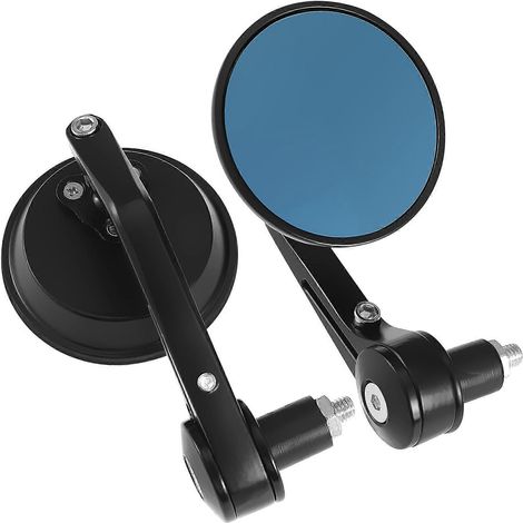 Paar Runde Motorradlenkerspiegel, Lenkerendenspiegel Mit Reflektor – 15,00 X 8,00 X 8,00 Cm