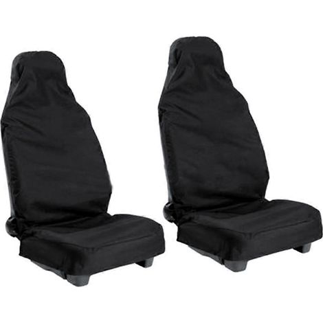 Set Mit 2 Universellen, Wasserdichten Nylon-sitzbezügen Für Auto Und Transporter (schwarz) - Schwarz
