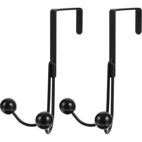 Set Mit 2 Bohrfreien Kleiderhaken Zur Montage An Der Türinnenseite. – 14 X 9 Cm – Schwarz