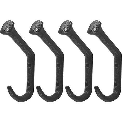 Set Mit 4 Robusten Garderobenhaken Aus Eisen Zur Wand- Oder Türmontage Im Landhausstil. – 11,00 X 5,80 X 2,00 Cm