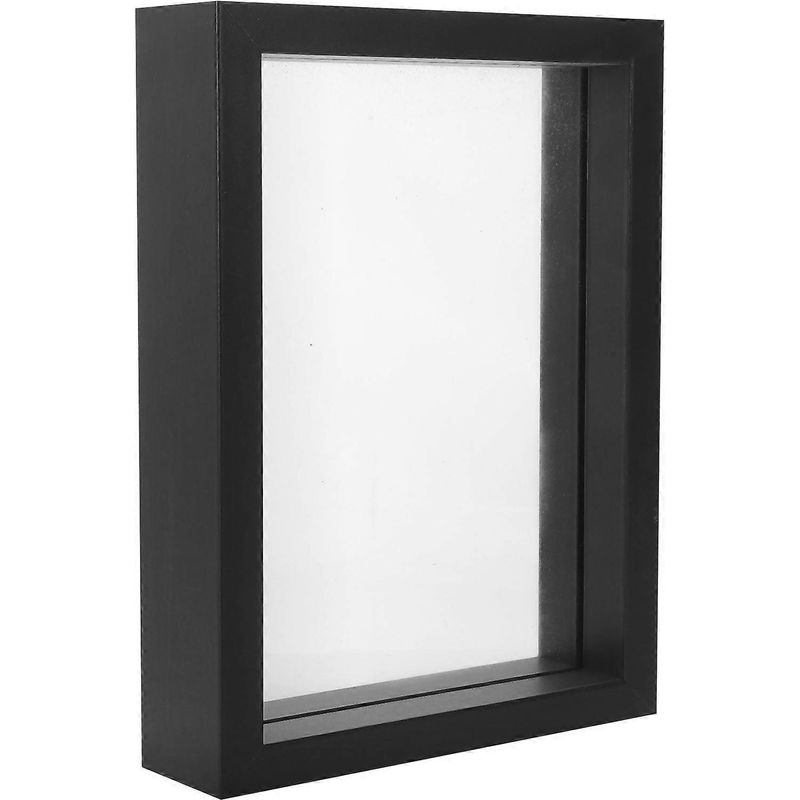 Glasrahmen, Holzrahmen, Ausstellungsstück, Doppelseitiger Glasrahmen, Fotorahmen – 19,00 X 14,00 X 4,00 Cm – Schwarz