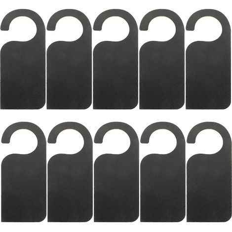 Set Mit 10 Unbeschrifteten Türhängern Aus Holz – 19,70 X 8,20 X 0,30 Cm – Schwarz