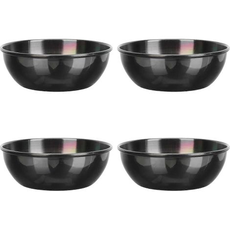 Set Aus 4 Praktischen Und Robusten Schälchen Für Gewürze, Ideal Für Restaurants. – 8,2 X 8,2 Cm – Schwarz