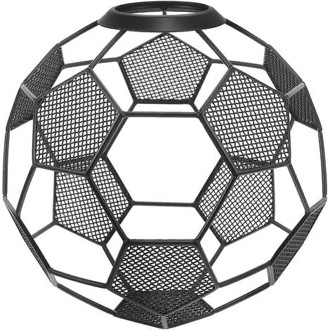 Moderner, Durchbrochener Lampenschirm In Form Eines Fußballs, Dekorativer Lampenschirm – 14,50 X 13,00 X 13,00 Cm – Schwarz
