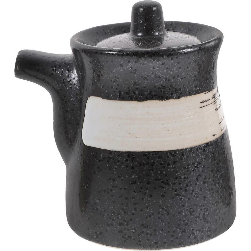 Keramik-öltopf, Gewürzflasche, Küchenaccessoire (schwarz) – 10,00 X 8,50 X 6,70 Cm – Schwarz