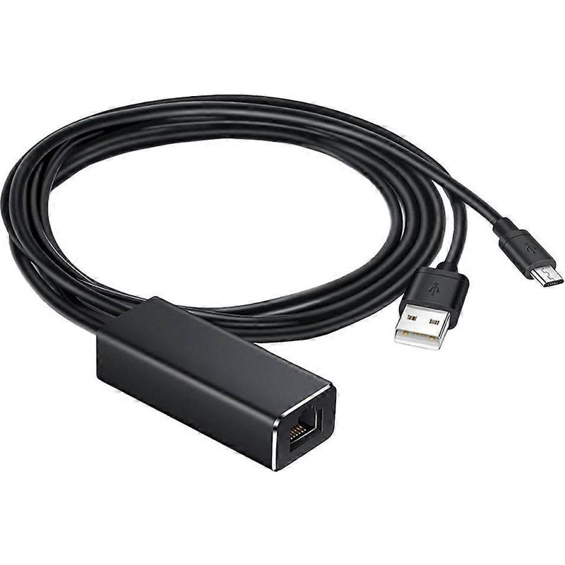 Micro-usb-auf-rj45-adapter (1 Stück) – Hochgeschwindigkeits-netzwerkkonverter – Ethernet-adapter – 200 X 3 Cm – Schwarz