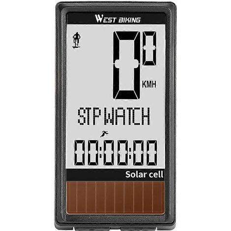Solarbetriebener, Kabelloser Fahrraddrehzahlmesser, Kabelloser Geschwindigkeitsmesser Für Mountainbikes, Outdoor-fahrradzubehör – 7 X 3,6 X 1,3 Cm – Schwarz