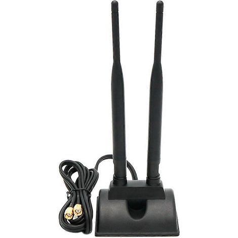 Rundstrahl-dualband-wlan-antenne Mit Magnetfuß – 22 X 8 X 7,5 Cm – Schwarz