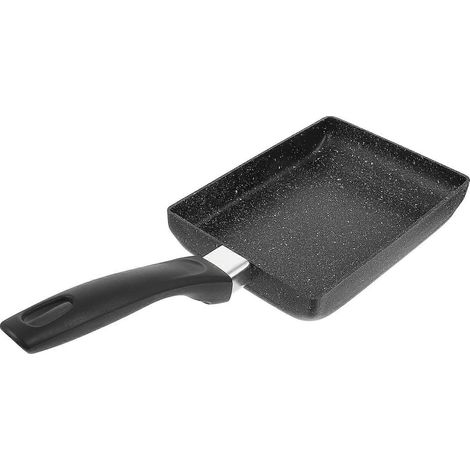 Praktische, Antihaftbeschichtete, Quadratische Frühstückspfanne (1 Stück) – 35,5 X 13,5 X 3 Cm – Schwarz