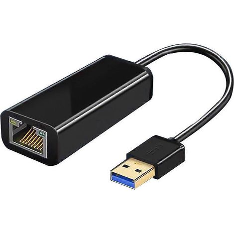 Usb 3.0 Auf Rj45 Lan-internetadapter, 1000 Mbit/s, Kabelgebundenes Netzteil – 20 X 2,5 X 1,5 Cm – Schwarz