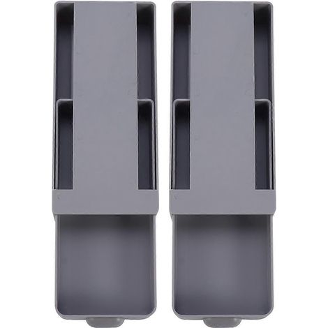 Set Mit 2 Kreativen Schubladenorganisatoren Mit Kleberückseite Und Verstecktem Stauraum – 20 X 9 X 4 Cm – Schwarz