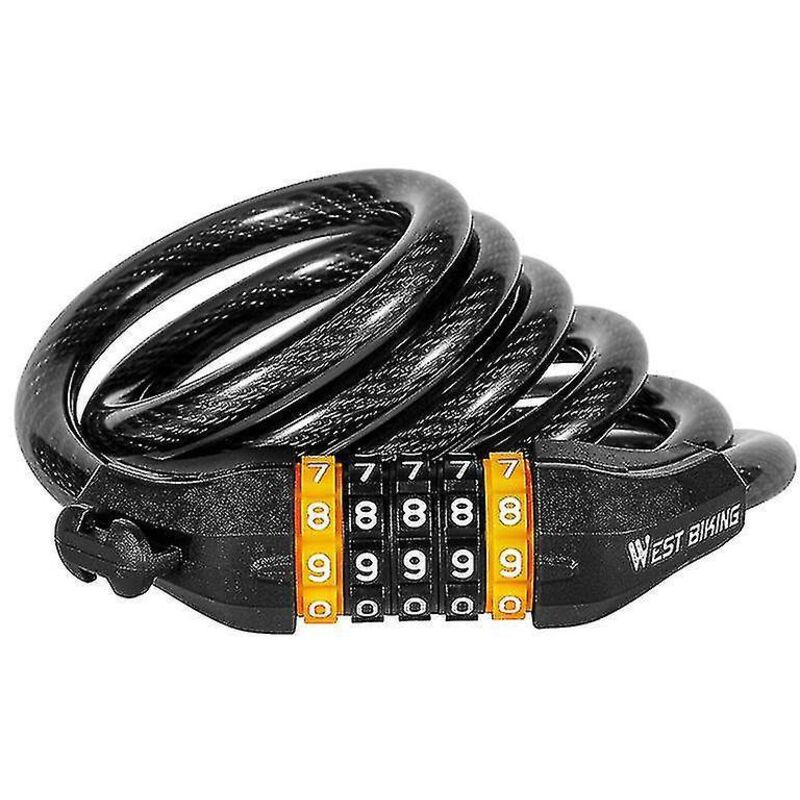Kombinations-fahrradschloss 1,2 M/1,5 M, Robust Und Langlebig – 4 Digitale Codes