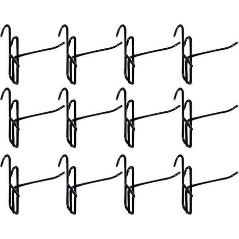 Packung Mit 40 Nagellosen Metallhaken Zur Warenpräsentation In Supermärkten (schwarz) – 10 X 6 Cm