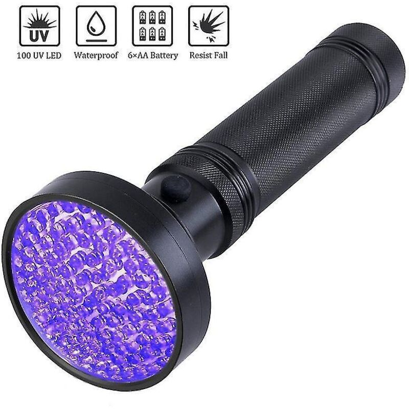 Starlight 100 Led Leistungsstarke Uv-taschenlampe, 395 Nm Schwarzlicht-uv-taschenlampe, Uv-taschenlampe Mit Uv-schutzbrille, Ultraviolett-taschenlampe, Ultraviolett