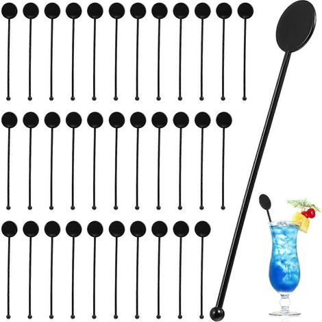 100 Rührstäbchen Für Getränke, Cocktails, Whisky, Kaffee, Milch Und Fruchtsäfte. – 100 Stück – Schwarz