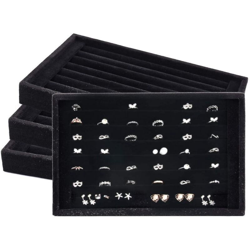 Ringständer, 1-teilig, Samt, 7 Fächer, Schublade Für Ringe Und Ohrringe