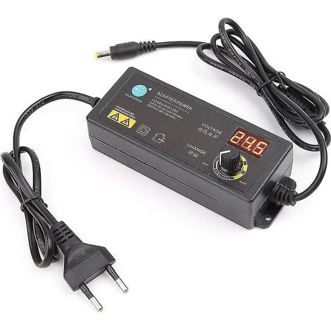 Einstellbares Netzteil Mit Digitaler Spannungsanzeige, 3–12 V, 5 A, Europäischer Stecker