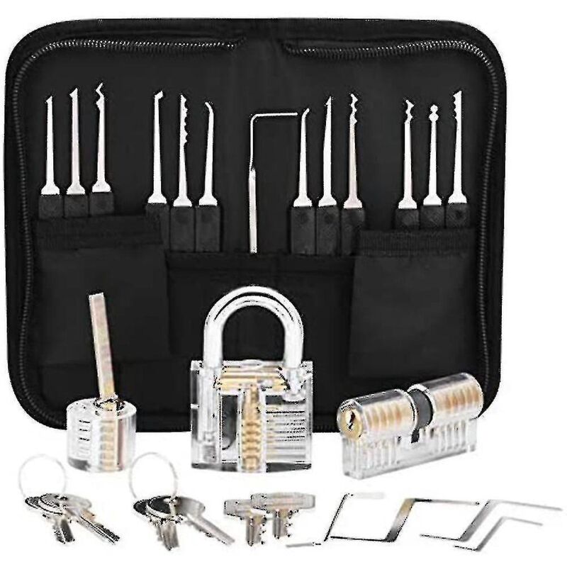 Multifunktionales Schlossreparaturset, Professionelles Schlossöffnungsset (schwarz)