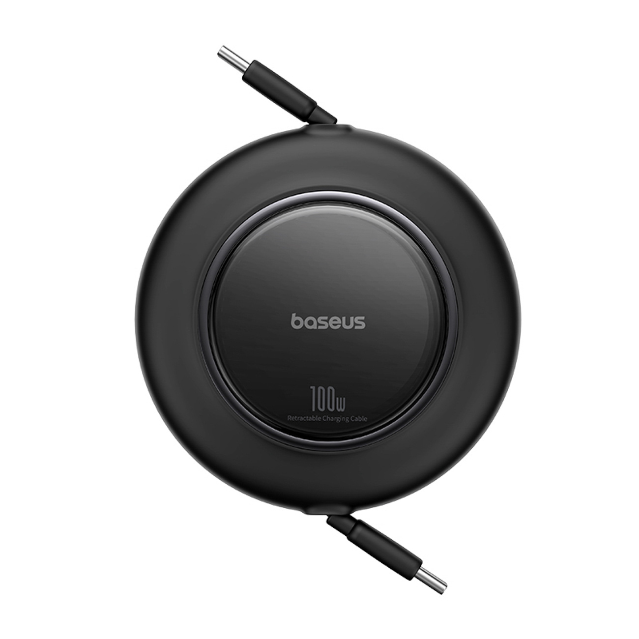 Einziehbares Usb-c-kabel, 100 W, 2 M – Schwarz