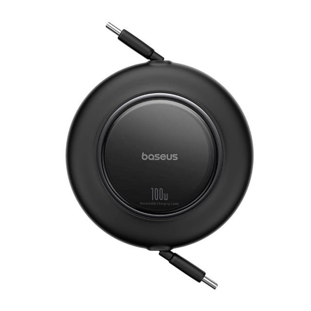 Einziehbares Usb-c-kabel, 100 W, 2 M – Schwarz