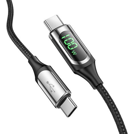 100-w-doppelend-schnellladekabel Mit Usb-c-anschluss Und Pd-unterstützung Aus Zinklegierung Für Mobiltelefone