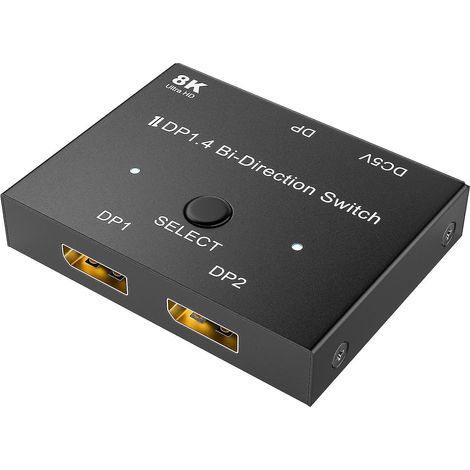 8k Displayport Dp 1.4 Bidirektionaler Umschalter, 8k Bei 30 Hz Und 4k Bei 120 Hz