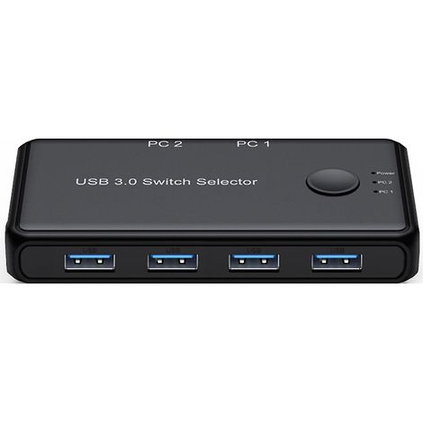 Usb-kvm-switch, 2-in/4-out Usb 3.0-hub, Verbindungsteilung Zwischen 2 Pcs Und 4 Usb-geräten, 2 X 4 Usb 3.0-anschlüsse, 5 Gb