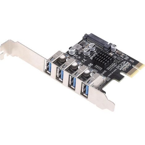 4-port Pcie-zu-usb-3.0-erweiterungskartenadapter, 5 Gbit/s Geschwindigkeit, Zubehör