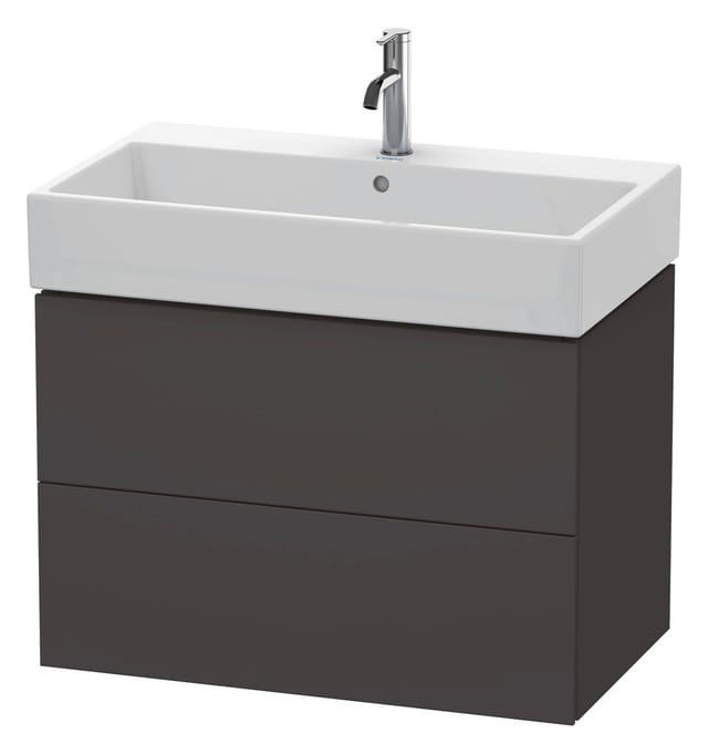 Duravit Waschtischunterschrank L-Cube 78,4x 45,9cm, gra matt, 2 Schub., wandhängend