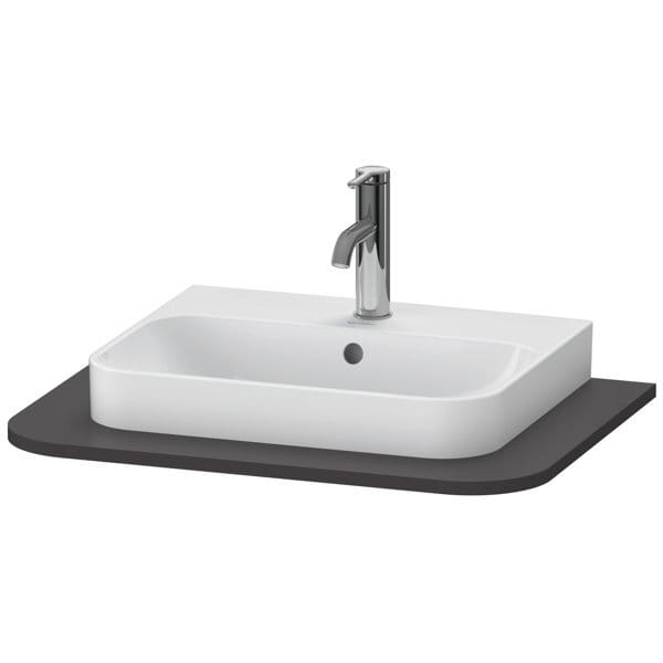 Duravit Waschtisch-Konsole Happy D.2 Plus 65x48cm, m 1 Ausschn, graphit supermatt