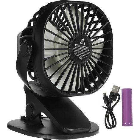 Usb-wiederaufladbarer Tragbarer Tischventilator Mit Clip, Verstellbarer Elektrischer Ventilator Für Zuhause, Büro Oder Auto (schwarz)