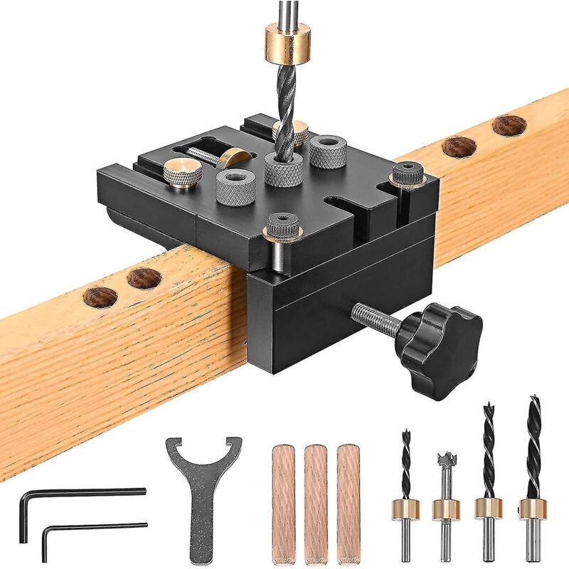 Winkelbohrlehre, Verstellbare Bohrführung 6/8/10/15 Mm Mit Positionierklemme, 3-in-1-winkelbohrlehre Aus 6061 Aluminium