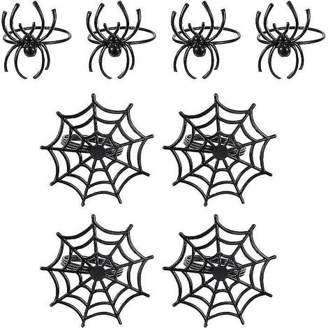 Set Mit 8 Papierservietten Mit Spinnennetzmuster Für Halloween-dekorationen